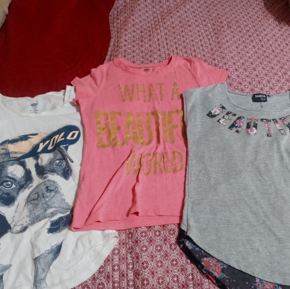 Lot of 3 Girls T-shirts size 8